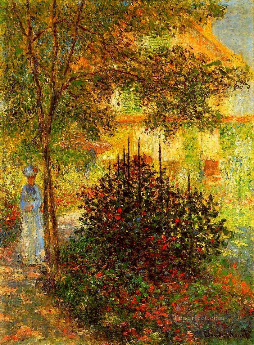 アルジャントゥイユの家の庭にいるカミーユ・モネ クロード・モネ油絵